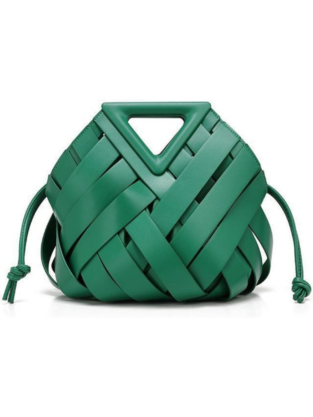 Stylish Woven Leather Crossbody Bucket Bag | Chic Top Handle Handbag Purse